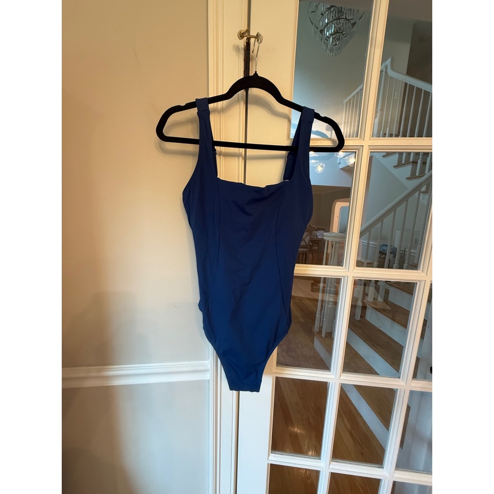 TA3 Squarey One Piece Swimsuit Navy Blue Lace Up Back TA3033RL 4.0 Women L RL